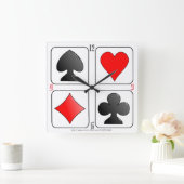 "Card Suite Clock" Quadratische Wanduhr (Zuhause)