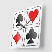 "Card Suite Clock" Quadratische Wanduhr (Winkel)