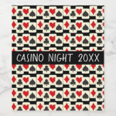 Card Suites Muster Custom Weinetikett (Einzelnes Label)