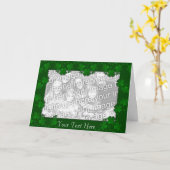 Card Template - St. Patrick's Day Four Leaf Clover Karte (Gelbe Blume)