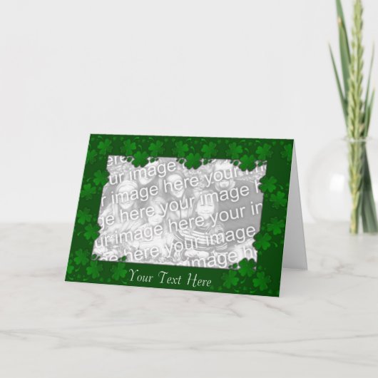 Card Template - St. Patrick's Day Four Leaf Clover Karte (Vorderseite)