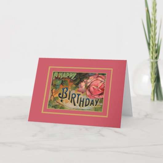 Card Vintag Happy Geburtstagsgrüße Karte (Vorderseite)