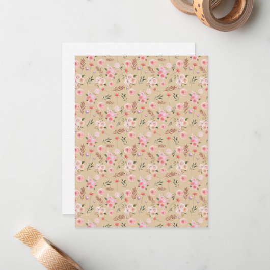 Card with flowers mitteilungskarte (Vorderseite/Rückseite Beispiel)