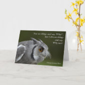 Card with Quote - Baby Grey Owl Karte (Gelbe Blume)