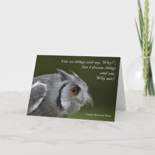 Card with Quote - Baby Grey Owl Karte