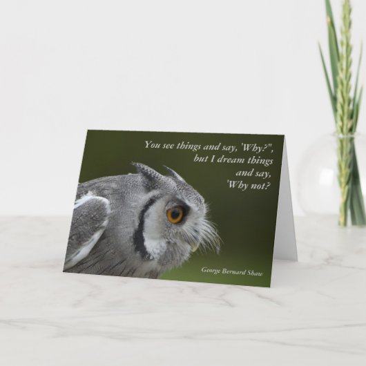 Card with Quote - Baby Grey Owl Karte (Vorderseite)
