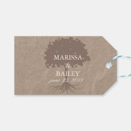 Cardboard and Tree Wedding Danke Tag Geschenkanhänger