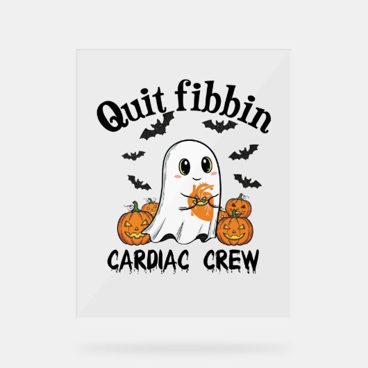 Cardiac Crew Funny Boo-Ghost Pumpkin Acrylschild (Vorderseite)