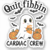 Cardiac Crew Funny Boo-Ghost Pumpkin Aufkleber (Vorderseite)