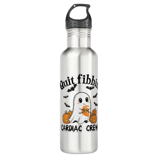 Cardiac Crew Funny Boo-Ghost Pumpkin Edelstahlflasche (Vorderseite)