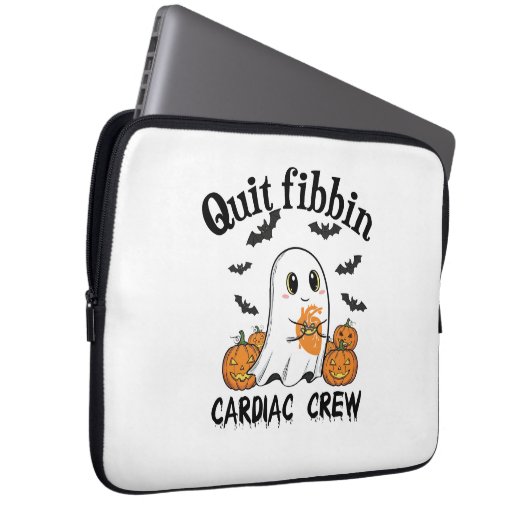 Cardiac Crew Funny Boo-Ghost Pumpkin Laptopschutzhülle (Vorne Rechts)