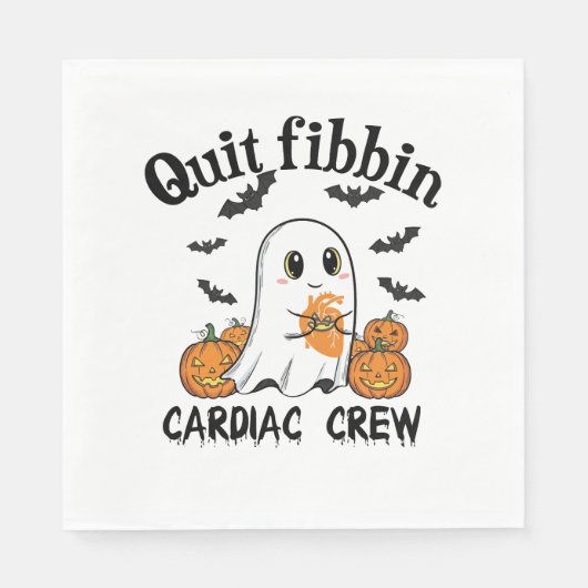 Cardiac Crew Funny Boo-Ghost Pumpkin Serviette (Vorderseite)