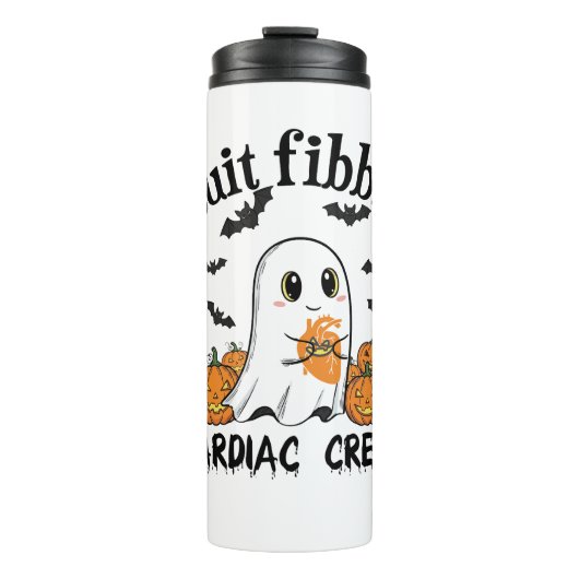 Cardiac Crew Funny Boo-Ghost Pumpkin Thermosbecher (Vorderseite)