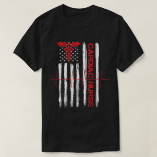 Cardiac Nurse American Flag Patriotic Registriert T-Shirt