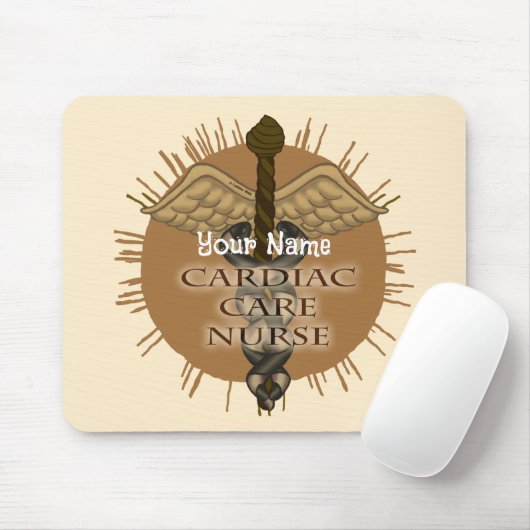 Cardiac Nurse Caduceus mousepad (Mit Mouse)