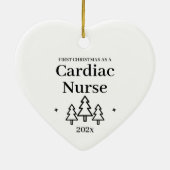 Cardiac Nurse First Christmas Keramik Ornament (Hinten)