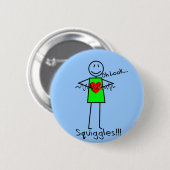 Cardiac Nurse Gifts Stick Person Design V-Fib Button (Vorne & Hinten)