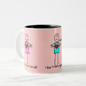 Cardiac Nurse Gifts Stick Person Design V-Fib Zweifarbige Tasse (Vorderseite Links)