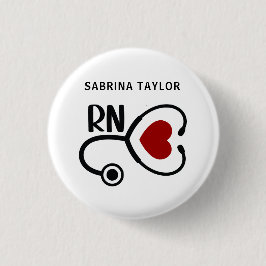 Cardiac Nurse Heart Stethoscope RN Notebook Keycha Button