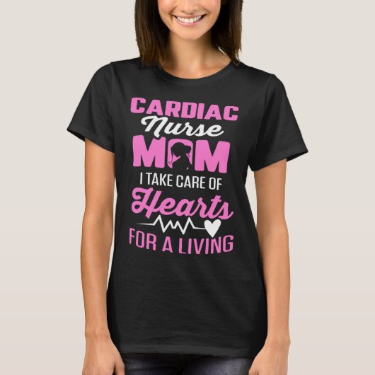 Cardiac Nurse Mom Cardiology Take Care Hearts for  T-Shirt (Vorderseite)