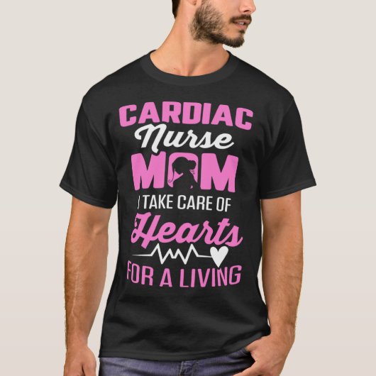 Cardiac Nurse Mom Cardiology Take Care Hearts for T-Shirt (Vorderseite)