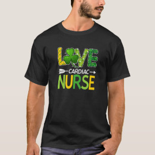 Cardiac Nurse St Patricks Day Liebe Stethoscope Rn T-Shirt