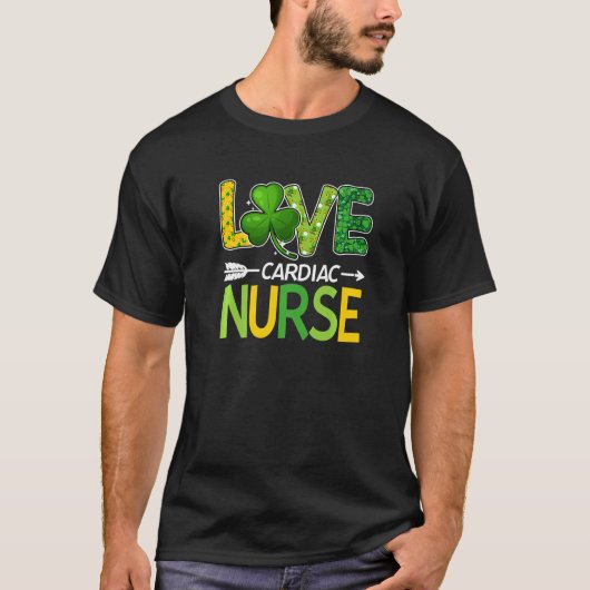 Cardiac Nurse St Patricks Day Liebe Stethoscope Rn T-Shirt (Vorderseite)