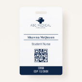 Cardiac Nurse Student Practitioner QR Code Foto Ausweis (Rückseite)