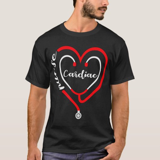 Cardiac Nurse Valentinstag Stethoscope Heart Rn T-Shirt (Vorderseite)