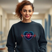 Cardiac Sonographer | Heartbeat | Heart with EKG Sweatshirt