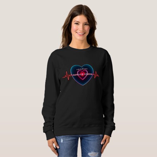 Cardiac Sonographer | Heartbeat | Heart with EKG Sweatshirt (Vorne ganz)