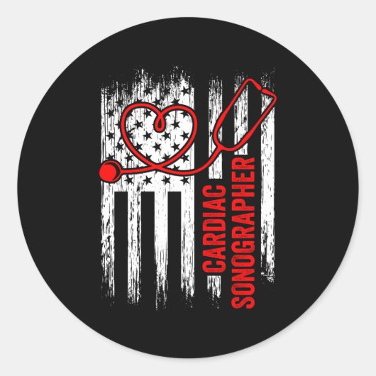 Cardiac Sonographin Echo Tech Rdcs Runder Aufkleber (Vorderseite)