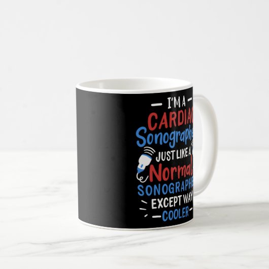 Cardiac Sonographin Echocardiograph Echo Tech Kaffeetasse (VorderseiteRechts)