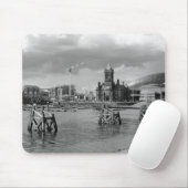 Cardiff Bay, Cardiff, Wales - Schwarz und Weiß Mousepad (Mit Mouse)