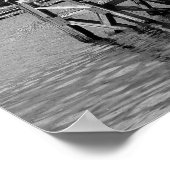 Cardiff Bay, Cardiff, Wales - Schwarz und Weiß Poster (Ecke)