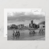 Cardiff Bay, Cardiff, Wales - Schwarz und Weiß Postkarte (Vorne/Hinten)