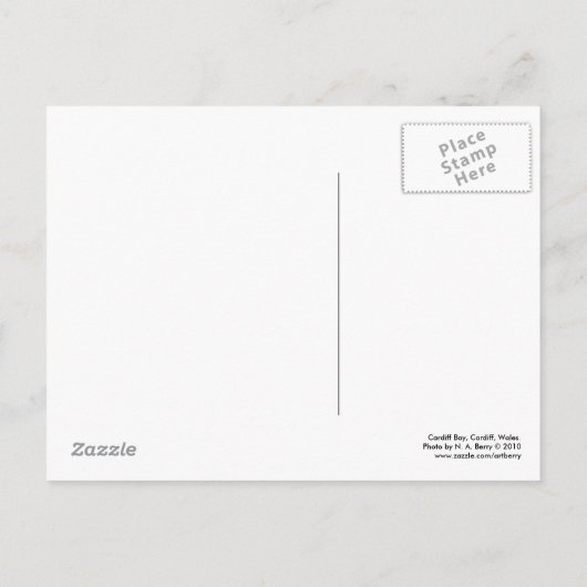 Cardiff Bay, Cardiff, Wales - Schwarz und Weiß Postkarte (Rückseite)