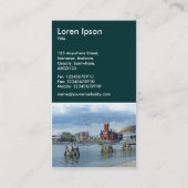 Cardiff Bay - Dunkelgrün Visitenkarte (Rückseite)