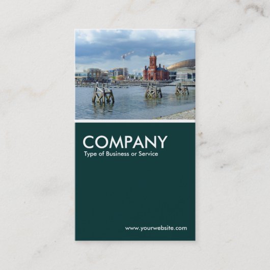 Cardiff Bay - Dunkelgrün Visitenkarte (Vorderseite)