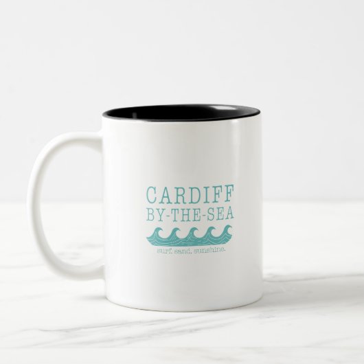 Cardiff by Sea Design - San Diego Encinitas Zweifarbige Tasse (Links)