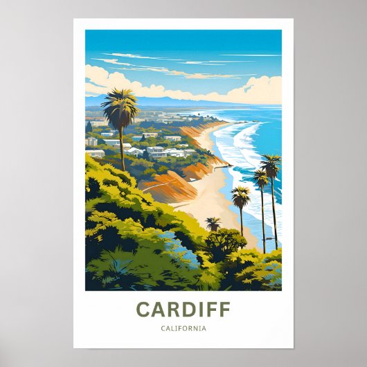 Cardiff California Travel Print Poster (Vorne)