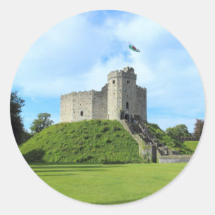Cardiff Castle Behalt II Runder Aufkleber