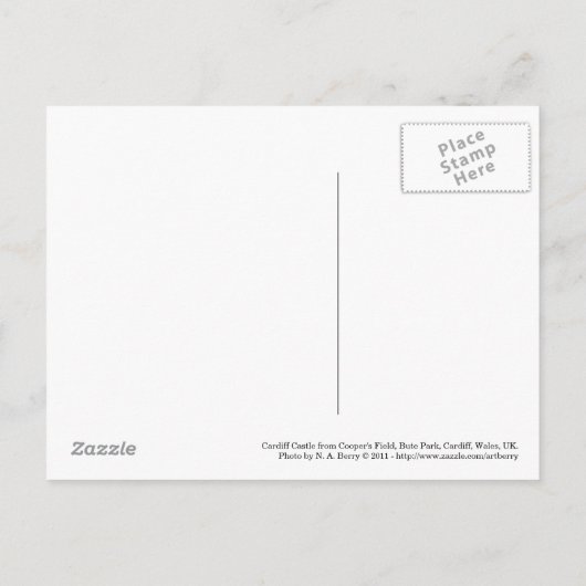 Cardiff Castle Postkarte (Rückseite)