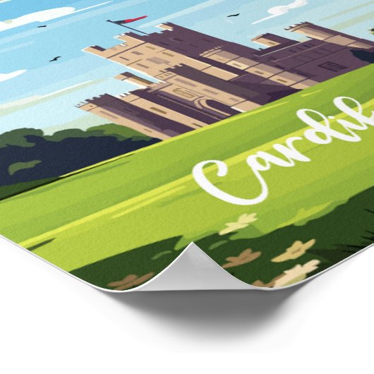 Cardiff Castle Wales Poster (Ecke)