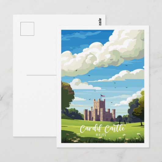 Cardiff Castle Wales Postkarte (Vorne/Hinten)