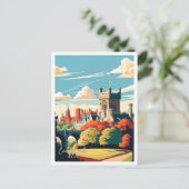 Cardiff Castle Wales Vintage Reise Illustration Postkarte (Stehend Vorderseite)