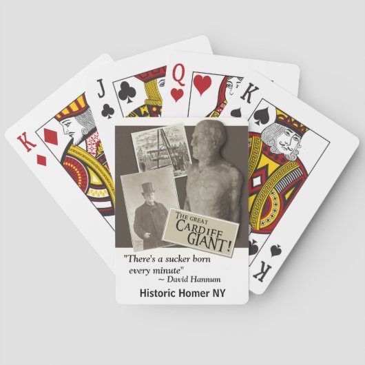 Cardiff Giant mit David Hannum Quote Playing Cards Spielkarten (Rückseite)