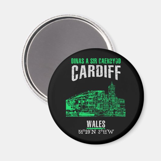 Cardiff Magnet (Vorderseite/Rückseite)