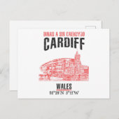 Cardiff Postkarte (Vorne/Hinten)