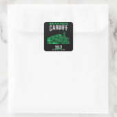 Cardiff Quadratischer Aufkleber (Tasche)